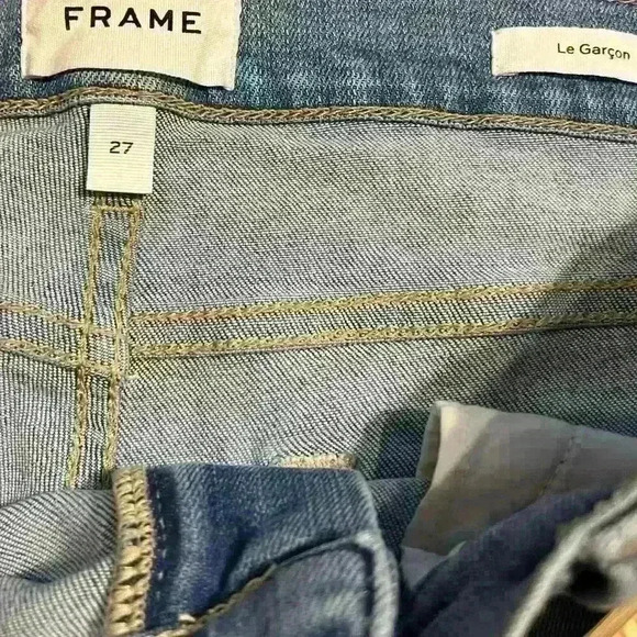 Frame Le Garcon Straight Leg Jeans Women’s Size 27 Mid Rise Medium Wash Stretch - Picture 5 of 5